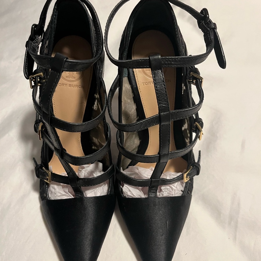 Size 7 - Tory Burch Black Heeled Elegance